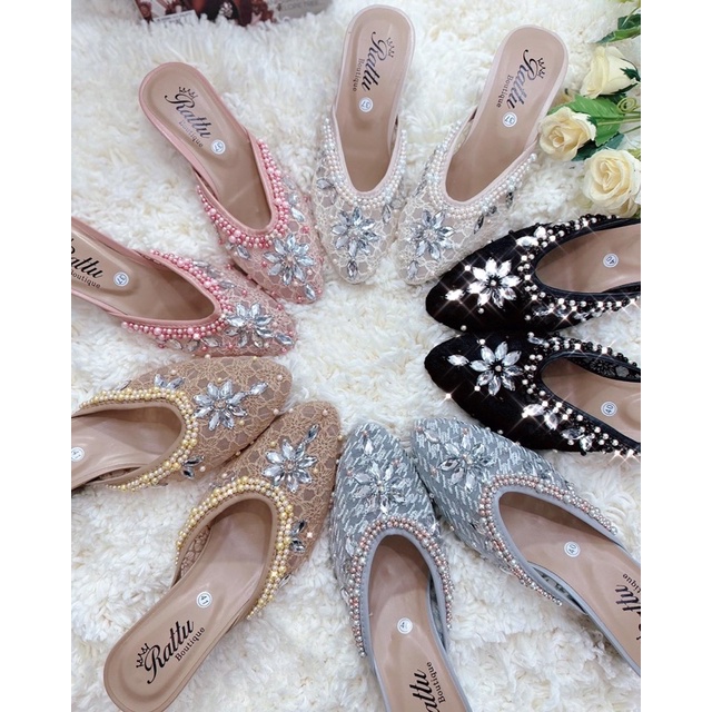 TERMURAH!!! BISA COD - HEELS 5CM TAHU BRUKAT PAYET MEWAH MARWAH SERIES / WEDDING SHOES / SEPATU PENGANTIN / SEPATU SESERAHAN / SEPATU PESTA / SEPATU WISUDA