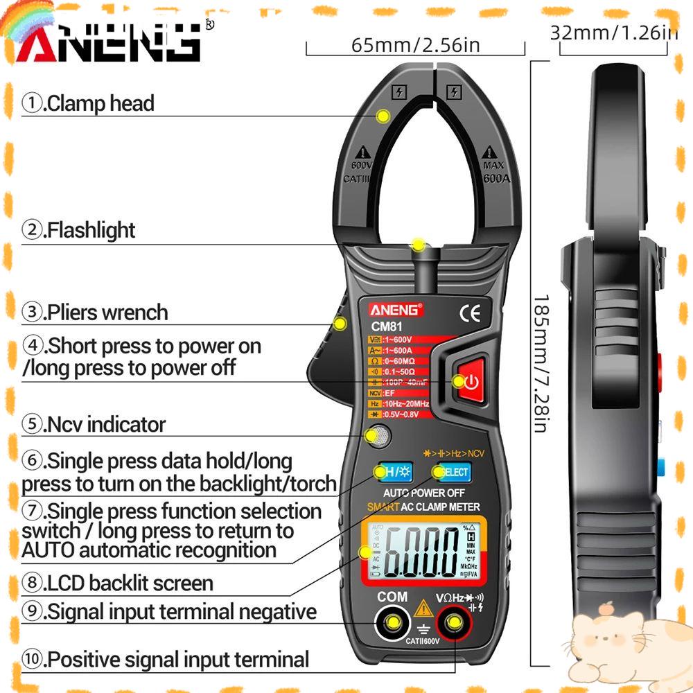 Solighter Digital Clamp Meter Presisi Tinggi Ammeter DC/AC Voltage Tester Tester Arus Listrik