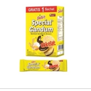 

Delbis spesial gandum sandwich biskuit cokelat 12 × 30g