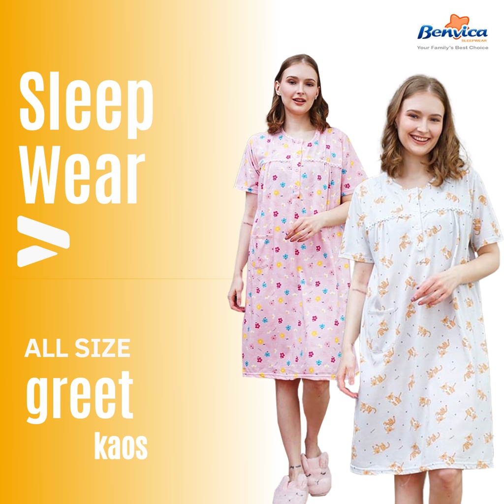 BAJU TIDUR DASTER KAOS KATUN PREMIUM GREET ALL SIZE