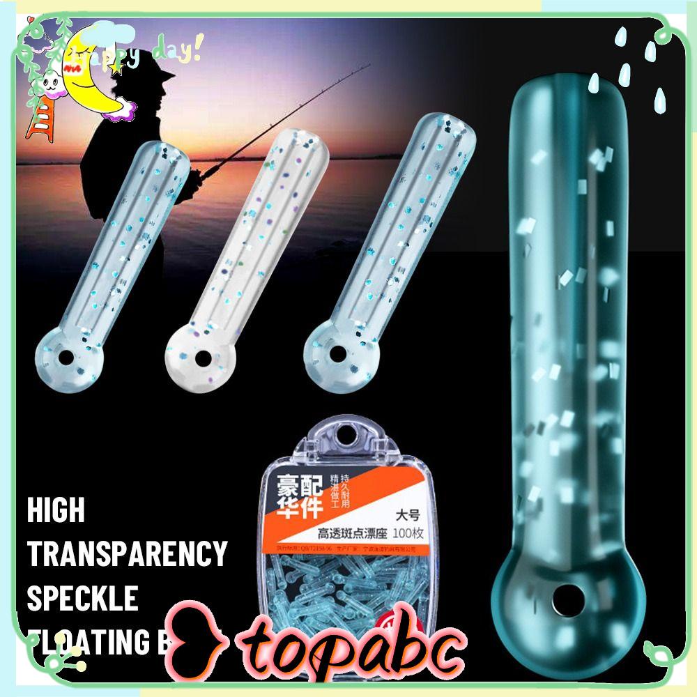 Top 100Pcs/Lot Alat Pancing Blok Transparan Bobber Silicone Bobber Rotation Putar