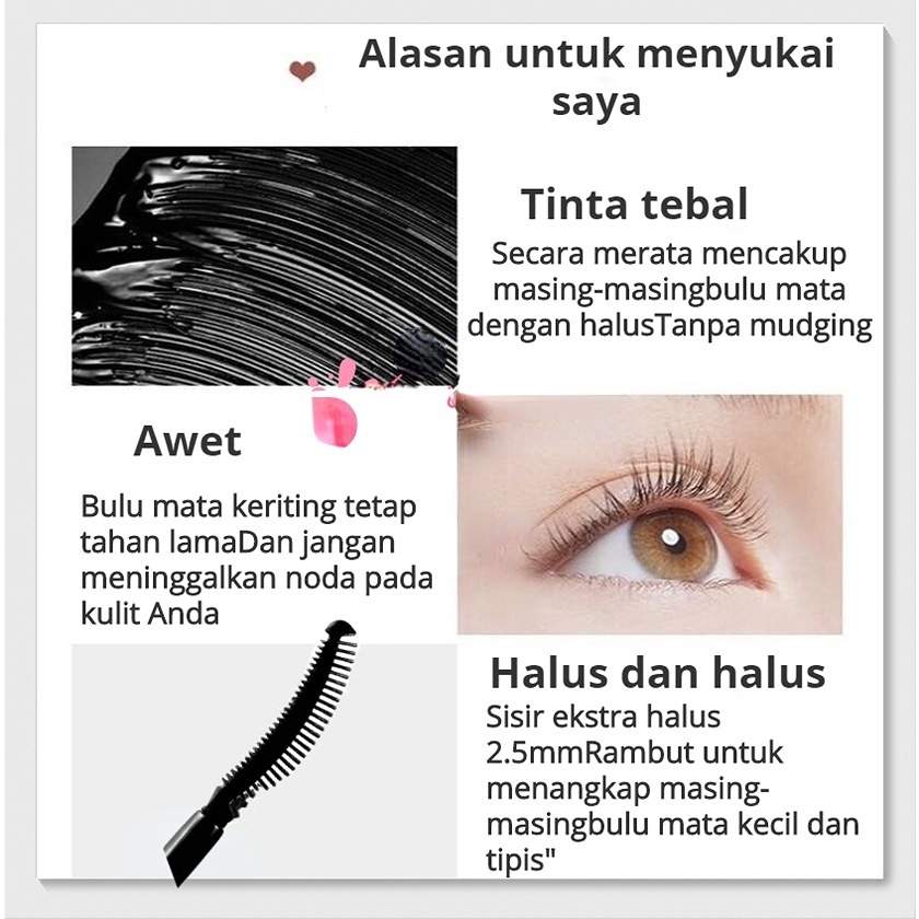 Mascara Waterproof Profesional Long Lasting Gunakan Dengan Bulu Mata Palsu Perpanjang Bulu Mata Maskara