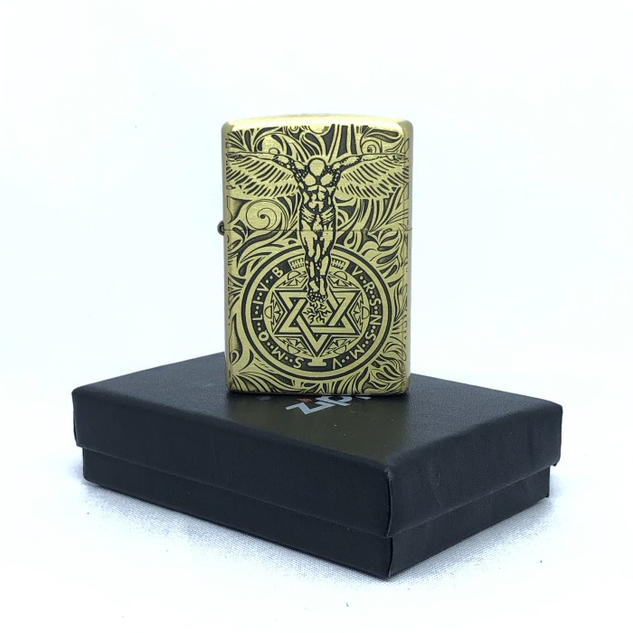 Korek Api Zippo Gold Motif Guardian Angels Grafir Premium