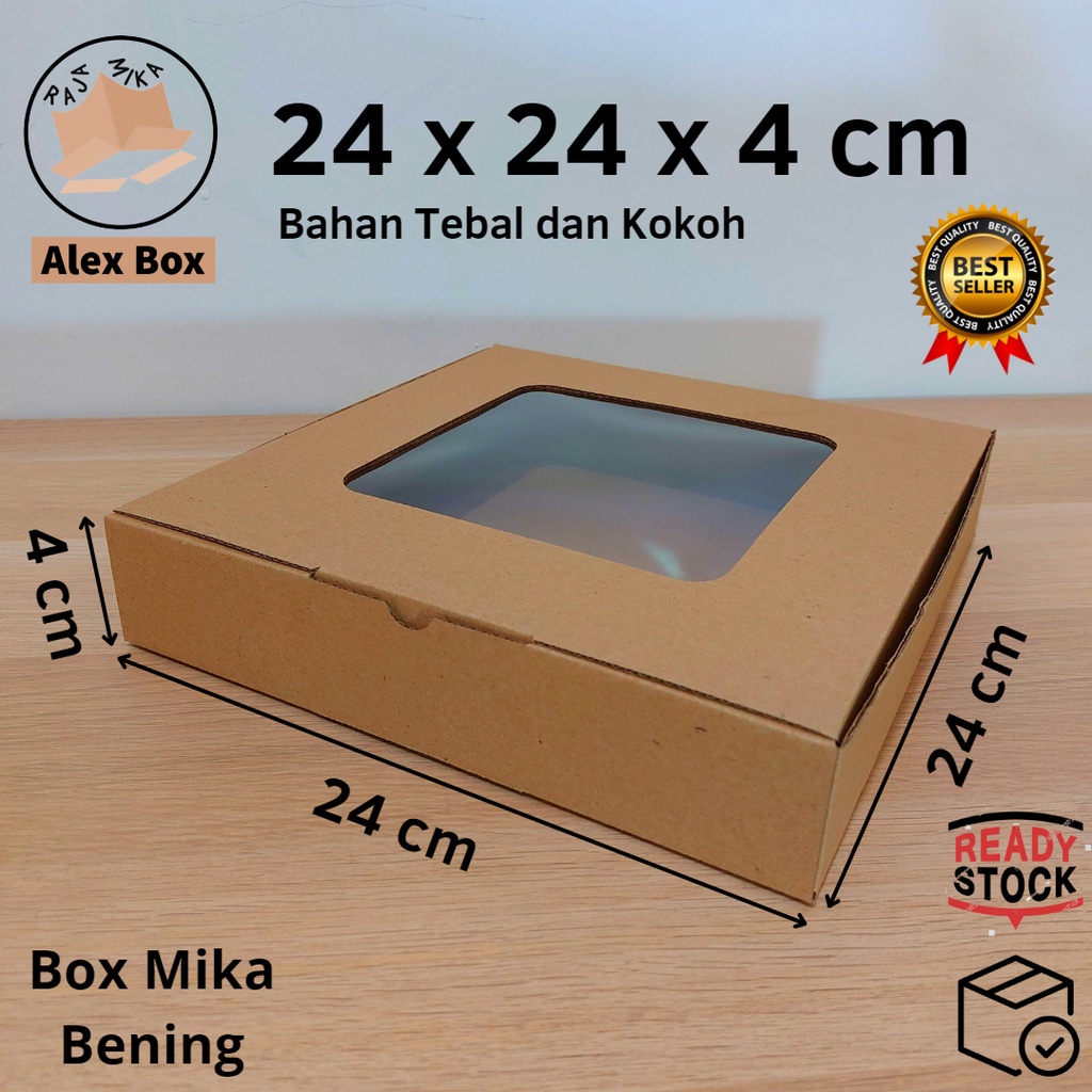 

Kardus Mika 24 x 24 x 4 cm... model diecut, untuk kue hampers dll