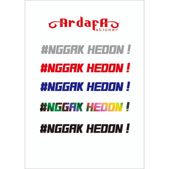 Sticker sticker nggk Hedon stiker cutting