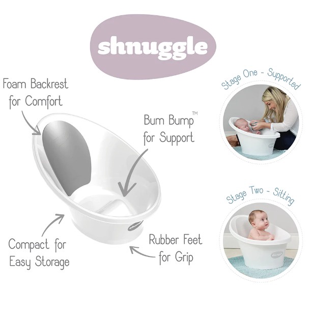 Shnuggle Bath Tub With Plug / Bak Mandi Bayi