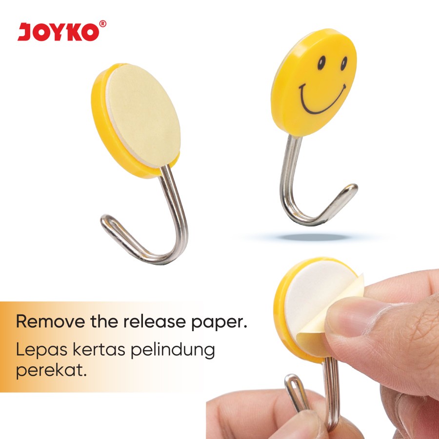 Adhesive Hook Gantungan Baju Tempel Dinding Stainless Joyko ADHK-3090