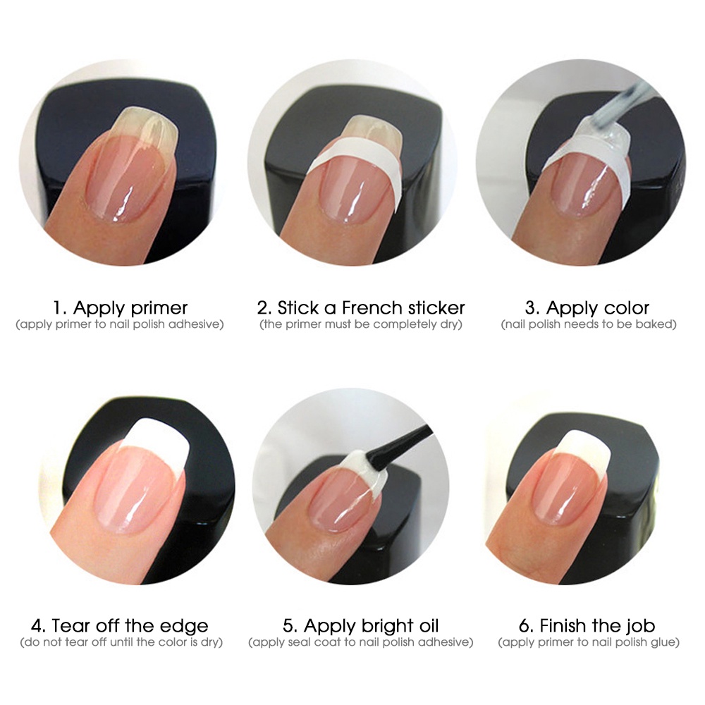 [Harga Grosir] French Series Stiker Kuku Stensil Tips Panduan Nail Art Decals Manicure Art Dekorasi Manicure Decor DIY Aksesoris Alat Make Up Kuku Garis Smile Stiker Kuku