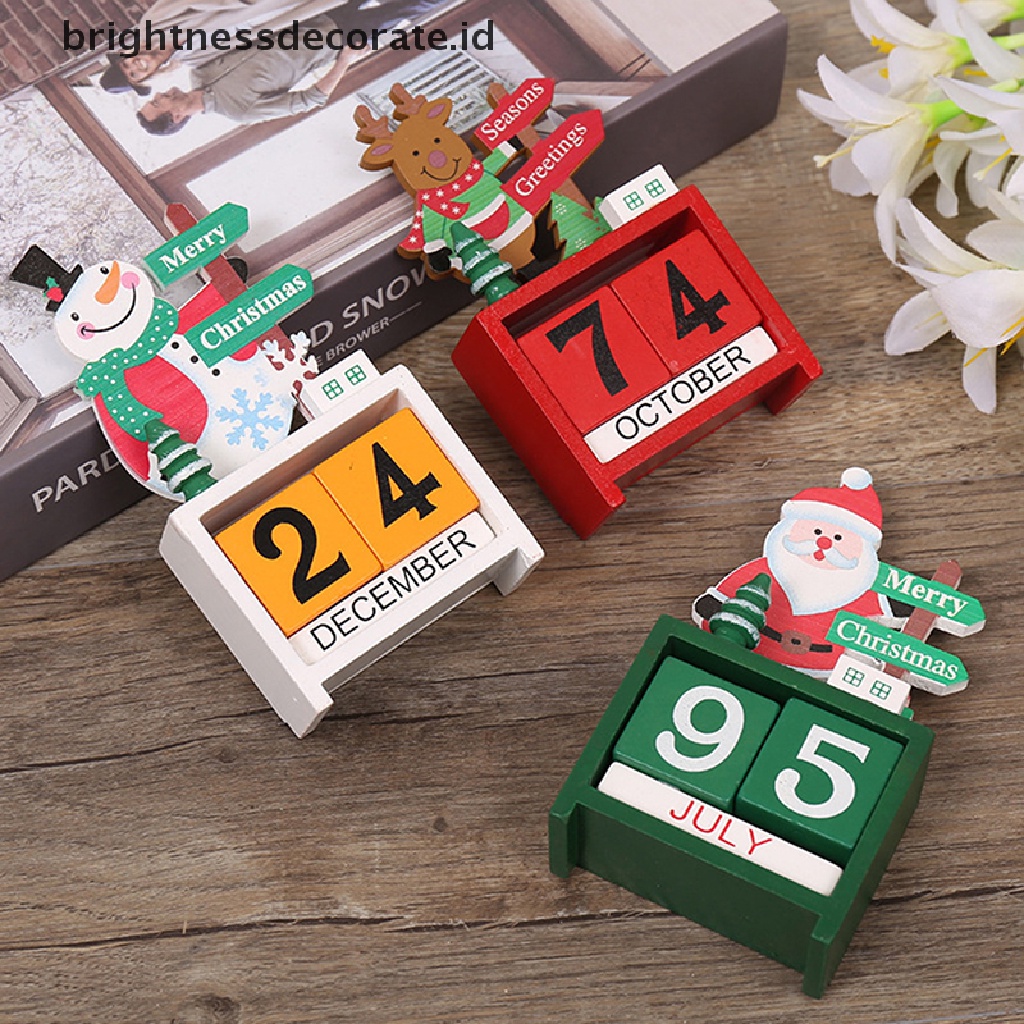 [Birth] Dekorasi Natal Kalender Kreatif Countdown Desktop Ornamen Hadiah Natal Untuk Anak Navida Noel Hadiah Tahun Baru [ID]