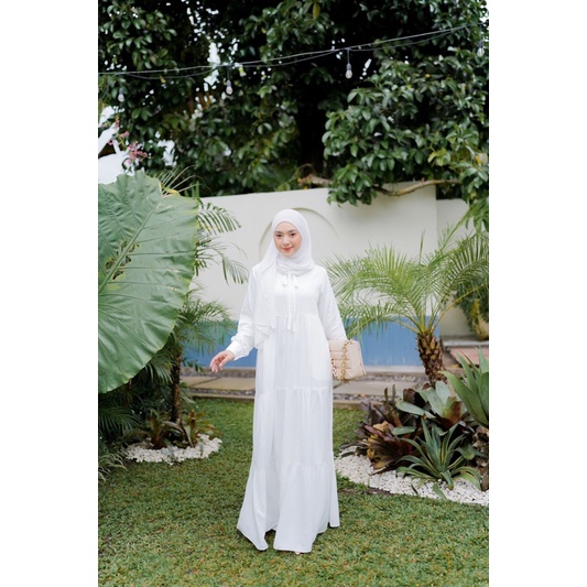 GlizHijab | Aurel Dress | Kondangan Series Baju Lebaran Fashion Muslim Dress Simple Elegant Gamis Kekinian Set OOTD Hijab Basic Dress Hijab-5