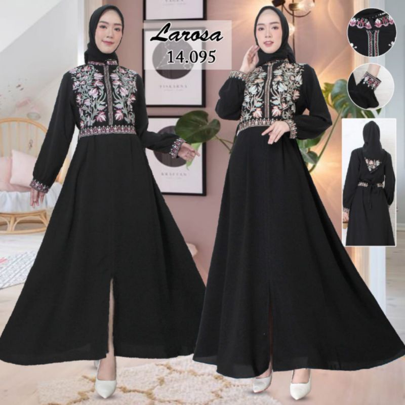 Set Larosa bordir original 14.095  /  Dress larosa original set Kerudung   /  Gamis abaya larosa set