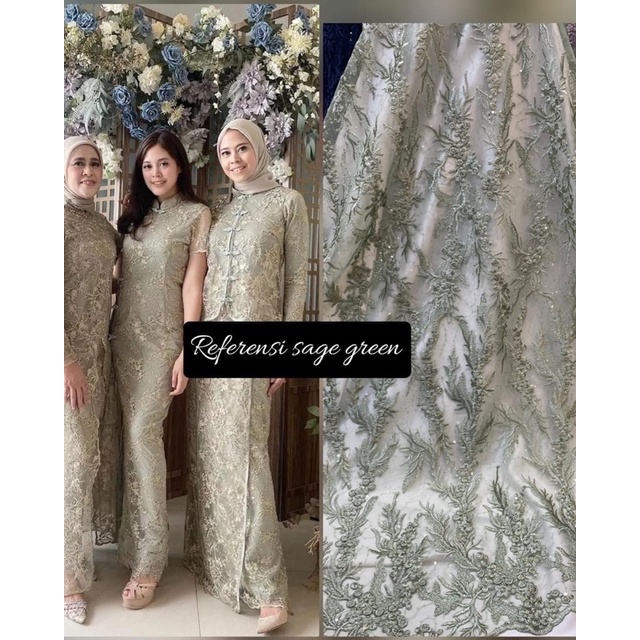 Kain/Bahan Tulle payet sequin/ Tulle payet eiffel