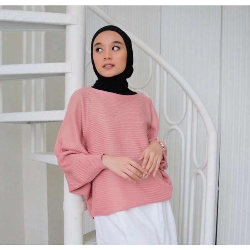 LASPERAL BTWING BLUS/BATWING BLUS KLALAWAR/ATASAN WANITA/KALONG KNIT