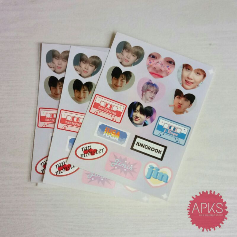 

Bts Sticker Kiss Cut Bundle Bangtanboys stiker Jungkook Taehyung