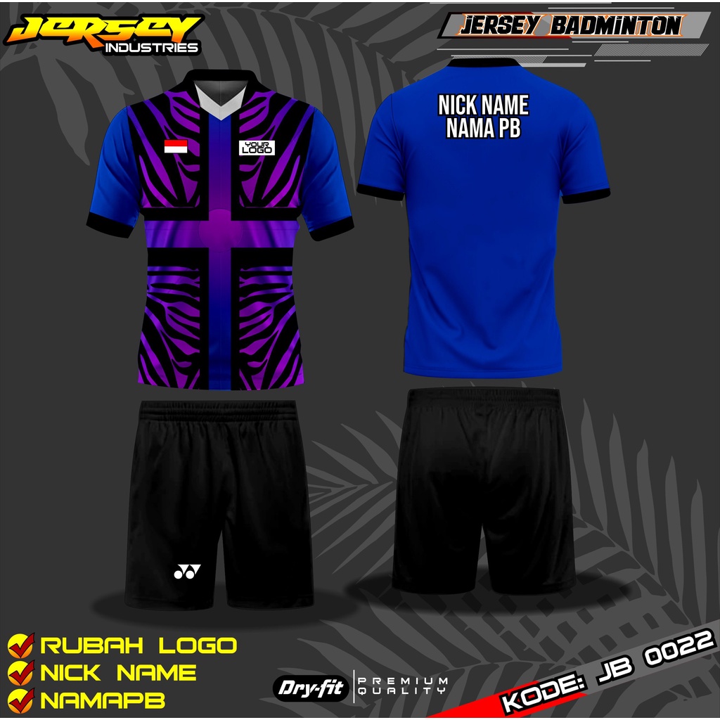 Jersey Badminton Desain Terbaru, Kaos Jersey Team Badminton Full Printing - Bisa Ubah Nama Dan Nomor