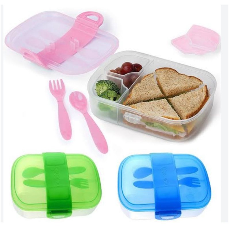 MUNCHKIN Bento Mealtime Set / Set Perlengkapan Makan Bayi Traveling / Set perlengkapan bekal anak