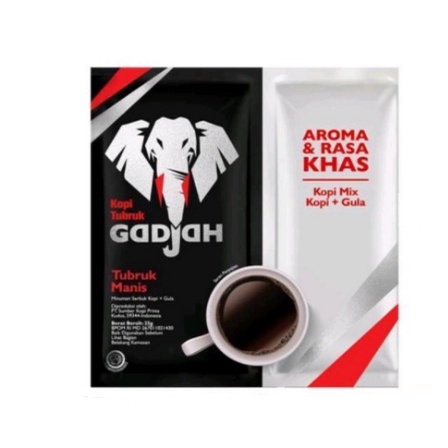 KOPI GAJAH / KOPI PLUS GULA / 1 RENCENG ISI 15 PCS