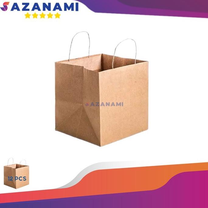 

PAPERBAG KOTAK KANTONG KERTAS 27 X 27 BAG COKLAT TALI ISI 12 PCS
