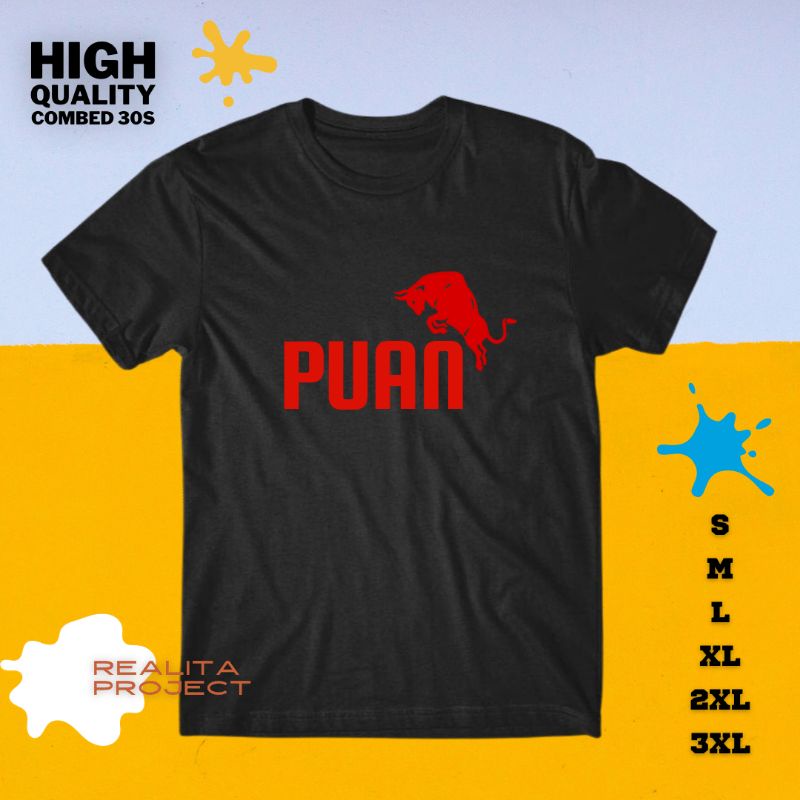 Kaos Plesetan Parodi Puan Banteng Pdi Combed 30s Jumbo Big Size XXL XXXL