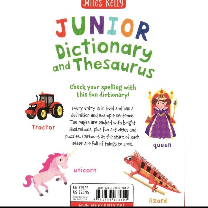 Junior dictionary and Thesaurus Miles Kelly kamus inggris