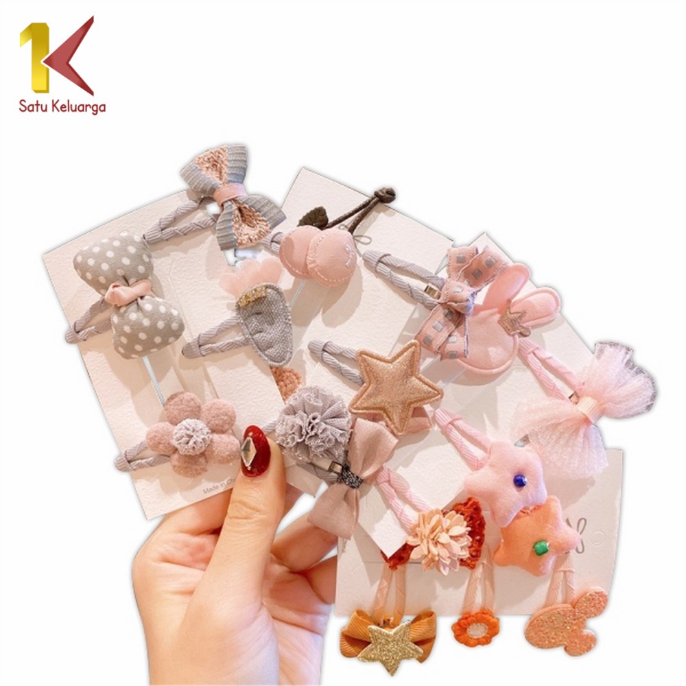 Satu Keluarga Jepit Rambut Anak C342 Baby Hair Clip Ala Korea Lucu Set 10IN1 / Jepitan Rambut Anak H