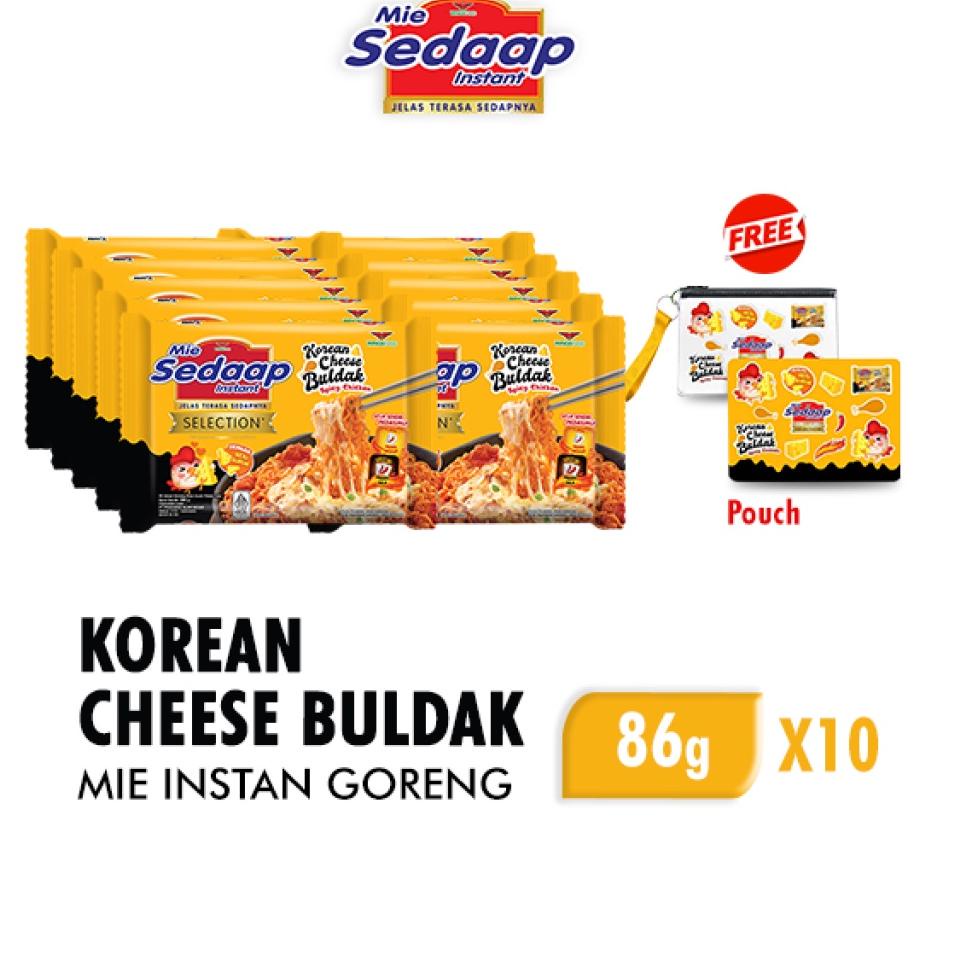 

ORIGINAL% Mie Sedaap Korean Cheese Buldak 86 gr x10 Free Pouch
