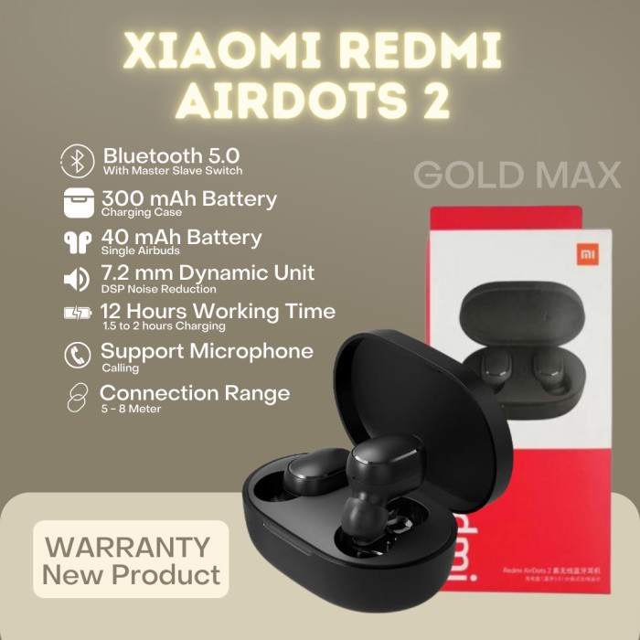 headset bluetooth XIAOMI AIRDOTS MI AIRDOTS TWS HEADSET BLUETOOTH WIRELESS EARPHONE(W6E4) headset bl