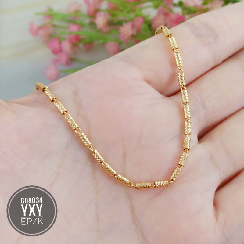 Gelang Yaxiya Rantai Bambu Gold G08034