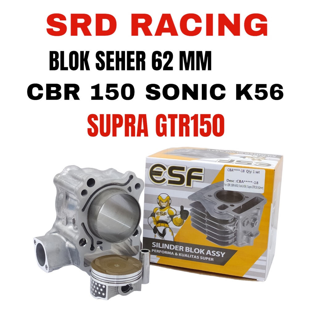 BLOK SEHER BLOK MESIN BOREUP 62 UPGRADE SPEED RACING 200 CC CBR 150 SONIC K56 SUPRA GTR 150