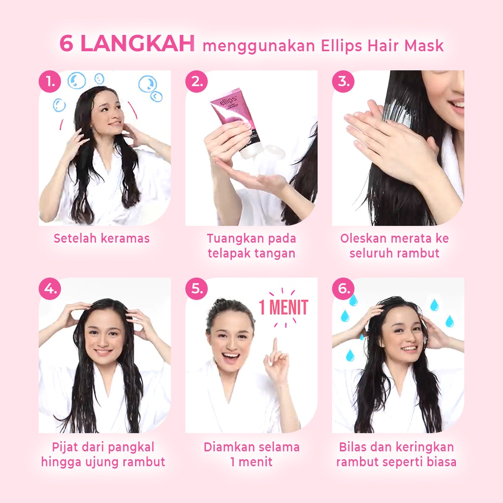 Ningrum - ELLIPS Hair Mask Pro Keratin Complex Sachet 18gr | Perawatan Rambut Vitamin Masker Rambut Original BPOM - 5512