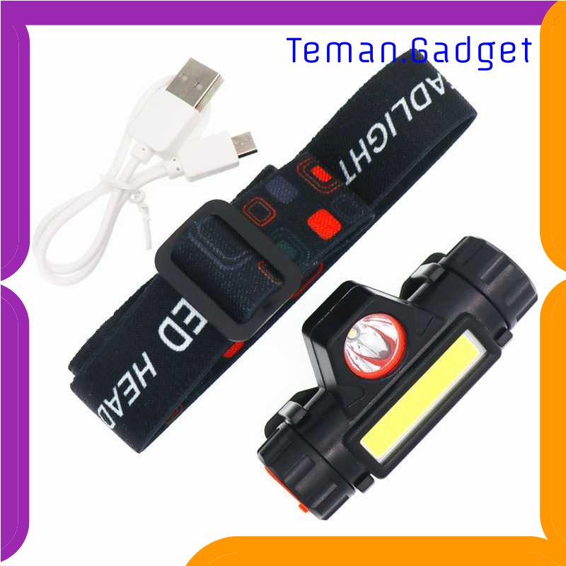 TG-SNT TaffLED Senter Kepala LED Headlight USB Rechargeable Q5 + COB - LE022