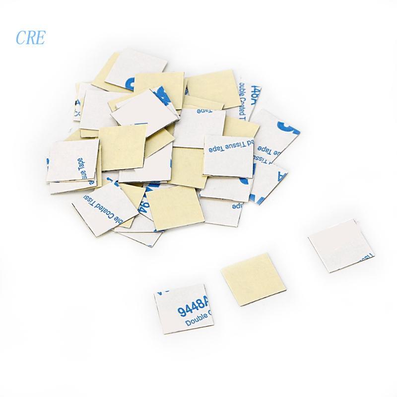 Cre 50Pcs 14 * 14mm Heatsink Thermal Double Side Adhesive Tape Sticker Untuk Layar CPU