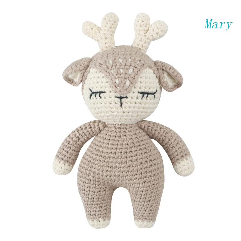 Mary Hand Made Mainan Bayi Katun Crochet Rusa Boneka Lucu Stuffed Animal Super Lembut Mesin Bisa Dicuci Mainan Rajut Untuk Bayi