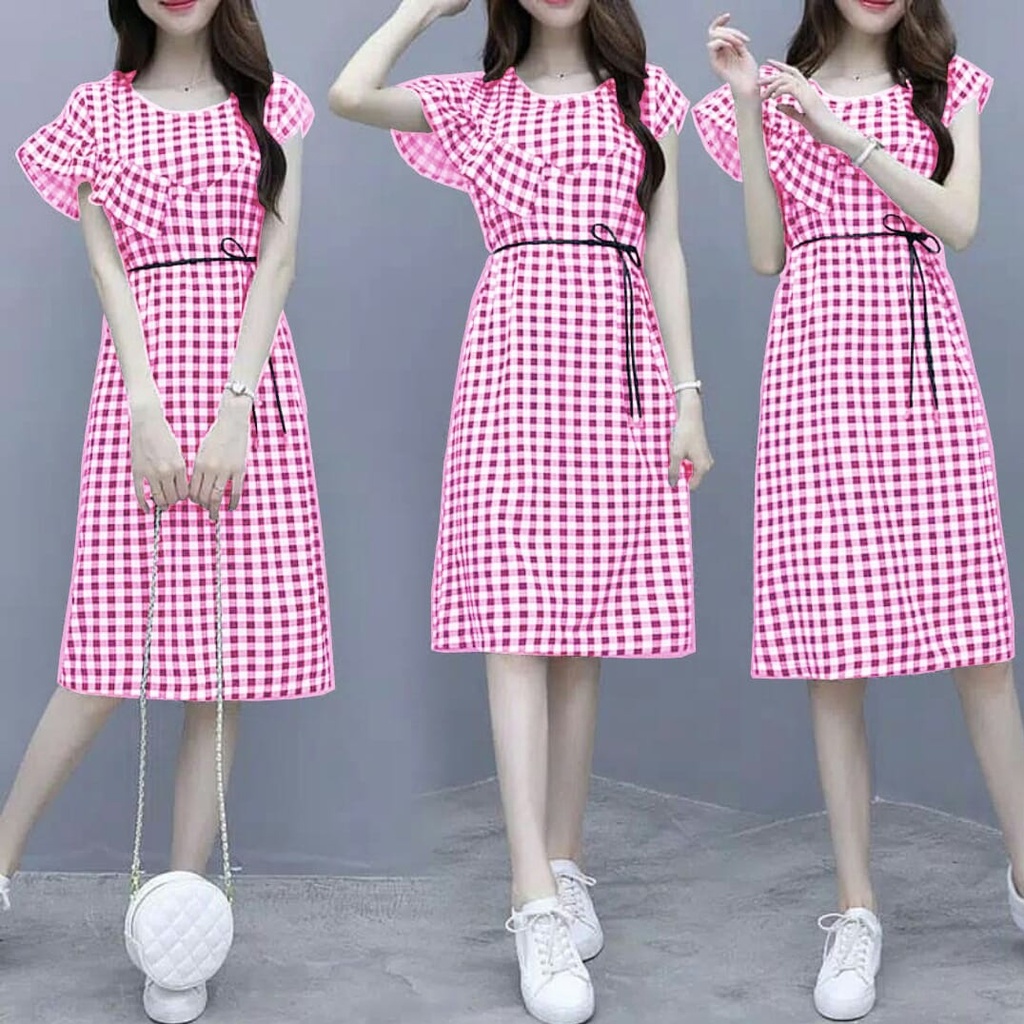 [VLFK] Dress Aulia / Dress Kotak Elegant / Dress One sholder Hand Cute / Dress Kotak Korea / Dress Cute Square Wanita Terbaru / Dress Wanita Terbaru Wanita