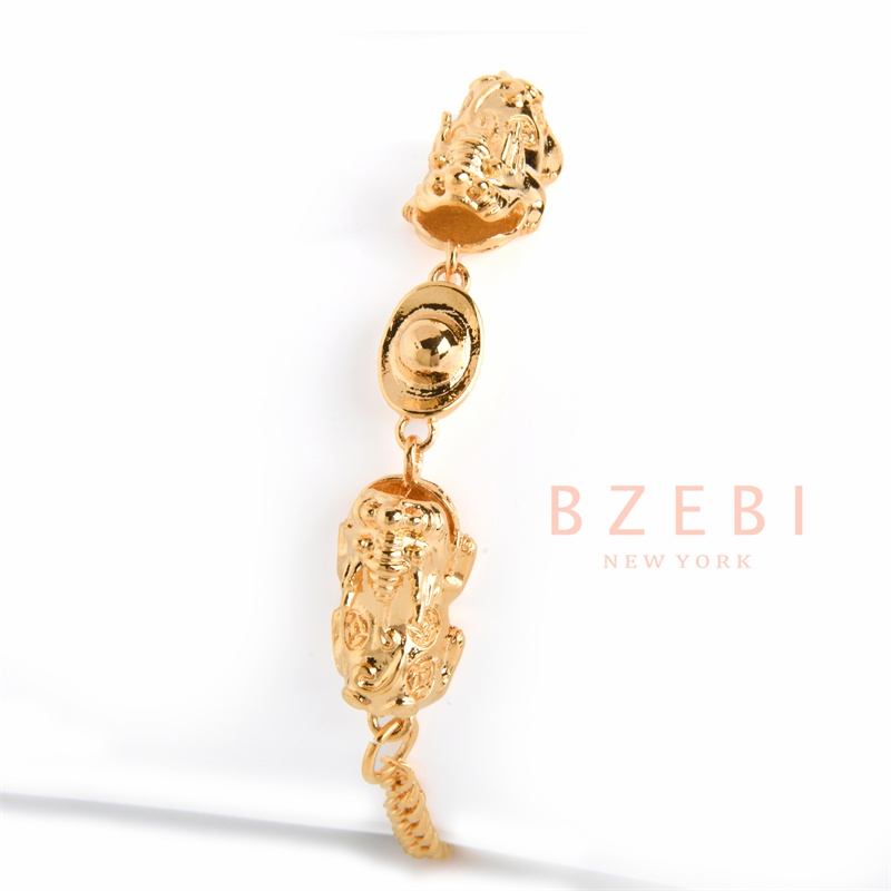 Bzebi Gelang Charm Titanium Steel Emas 18k Dengan Berlian, Anti Karat, Aksesoris Fashion Wanita, Perhiasan Gaya Korea, Hadiah Ulang Tahun Dengan Box Eksklusif 660b