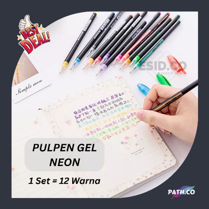 

Zuixua Pulpen Gel 12 Warna Neon Pen 1 Pak Import Ballpoint