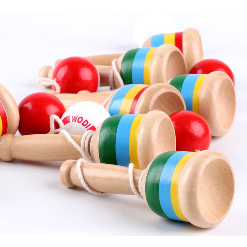 Mainan Edukasi - Wooden Skills Cup / Wooden Toy Skill Ball / Mainan Anak