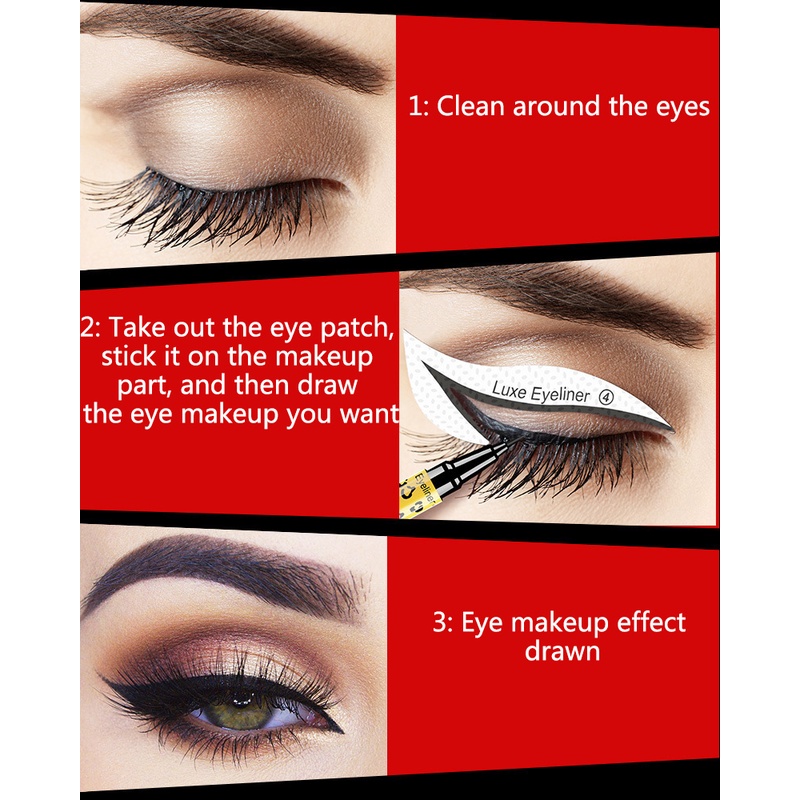 12 Sticker/set Cetakan eyeliner alat bantu membuat eyeliner