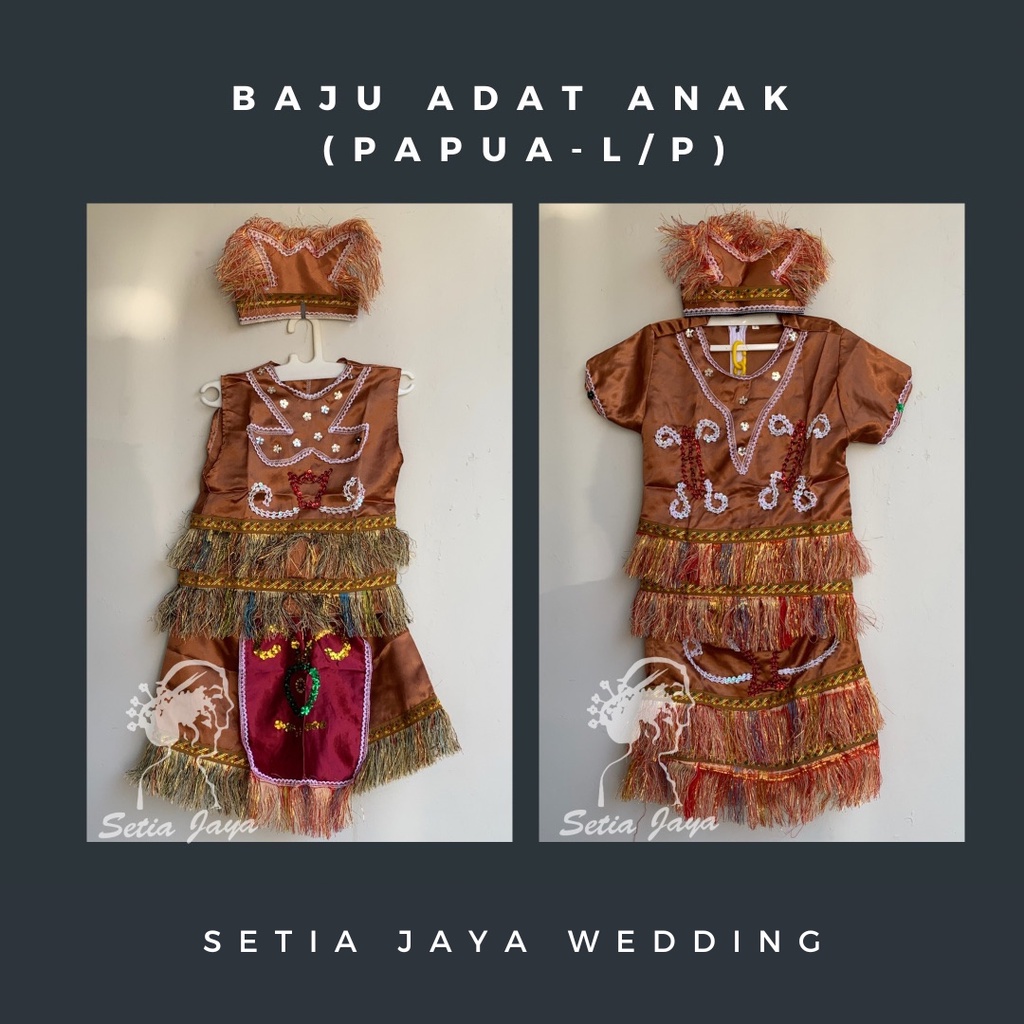 Baju Adat Anak Papua SD/ Baju Tarian Papua / Kostum Karnaval Papua