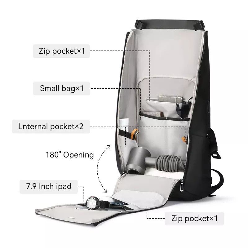 MR2966 Tas Ransel Laptop 15.6 Scalable Travel Waterproof USB Sepatu