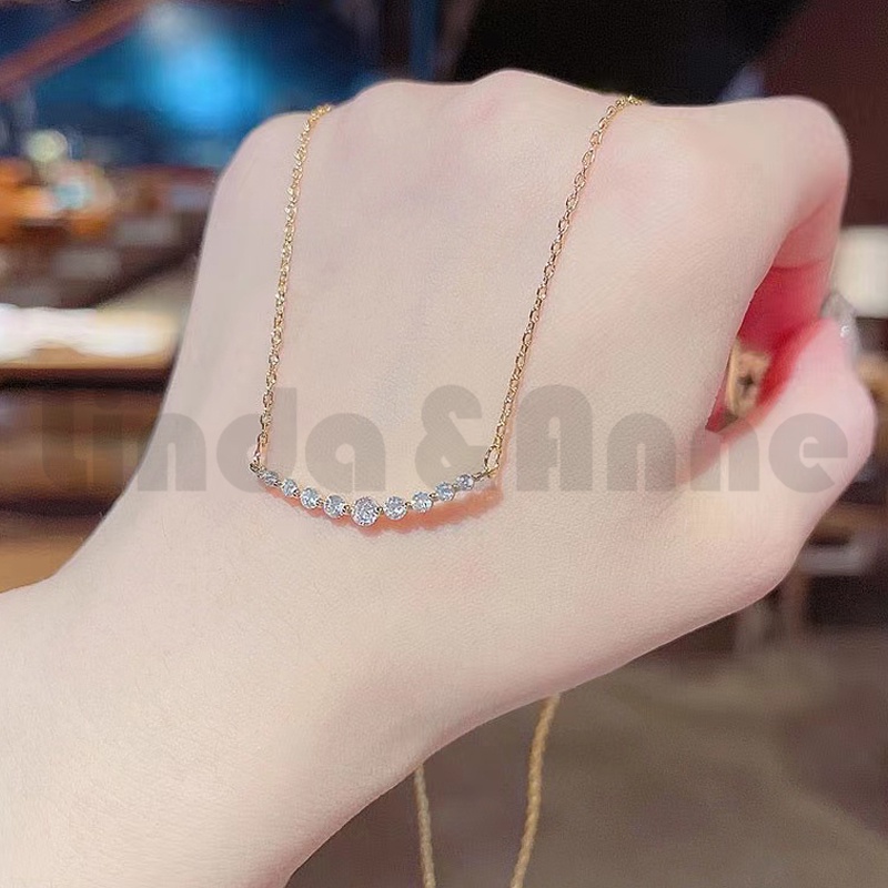 Kalung Desain Nice Temperamen Sederhana Wanita Bulan Sabit Aksesoris Retro Fashion Murah Import