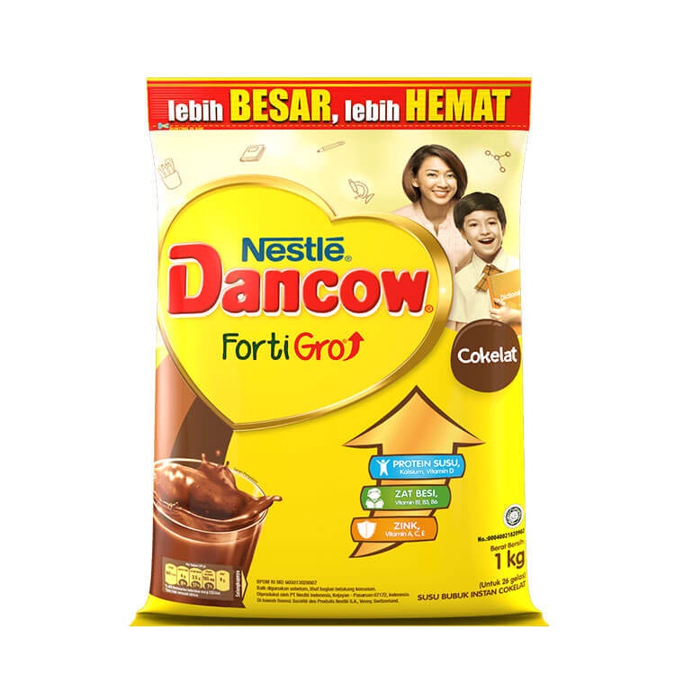 Susu Bubuk Susu Dancow Fortigro 1kg/1000gr Instant/Coklat/Fullcream