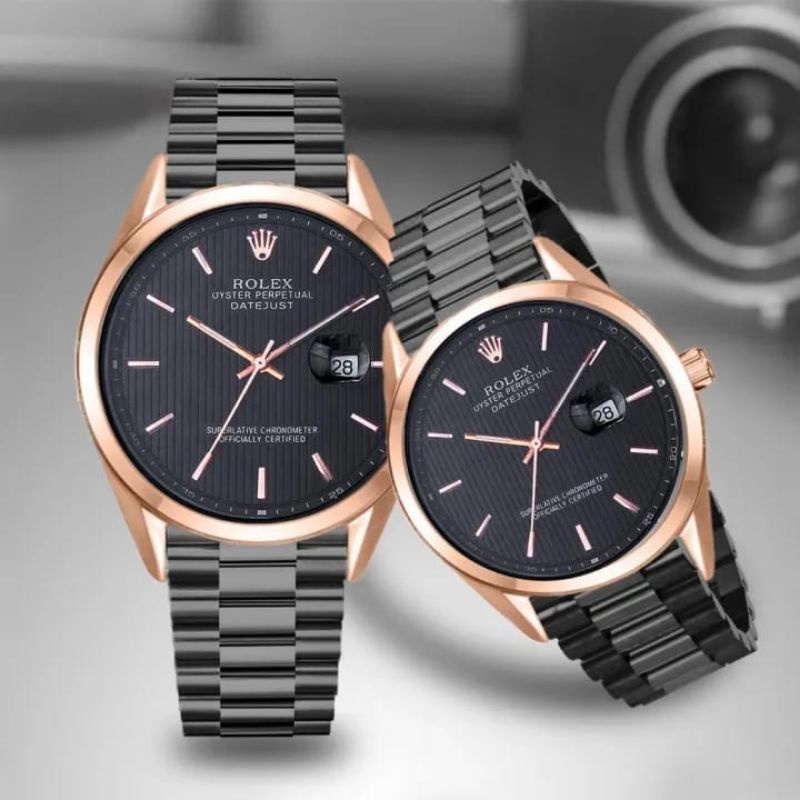 Jam Tangan Couple Pasangan Terbaru Kekinian Tahan air Mewah Tanggal Aktif Tali Rantai Stainliss // Jam Tangan Couple Termurah Dan Terlaris Simple / Jam Tangan Pria/Wanita Model Analog Bayar di Tempat