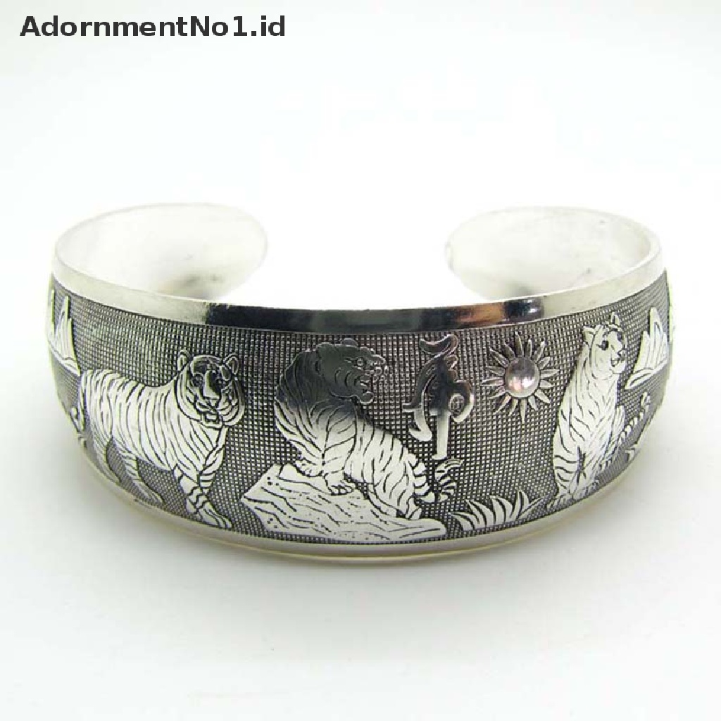 [AdornmentNo1] Panas! Gelang Bangle Totem Macan Putih Perak Tibet Baru Cuff Bracelet [ID]