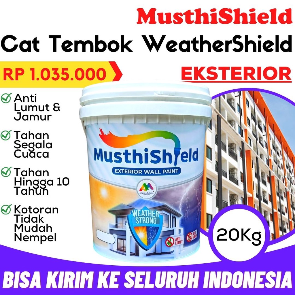 Cat Tembok Weathershield 20 Kg MusthShield Cat Tembok Eksterior Anti Jamur
