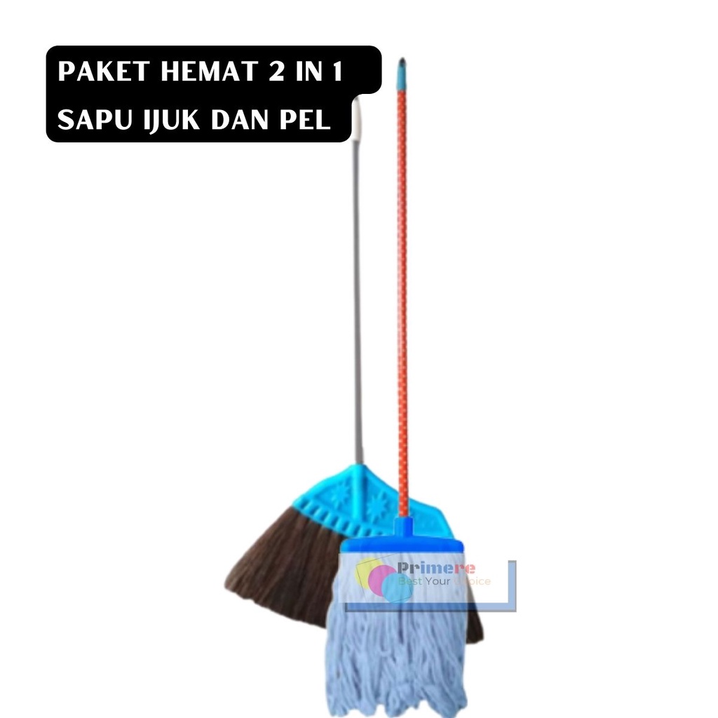 Sapu dan Pel Lantai Rumah 1 Set / Sapu Lantai dan Pel Pelan Lantai Murah 2in1