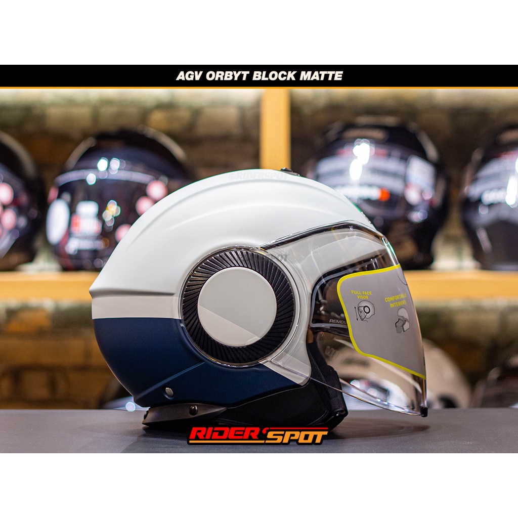 Jual Helm Motor AGV Orbyt Block Matt Half Face Helmet Original Italy