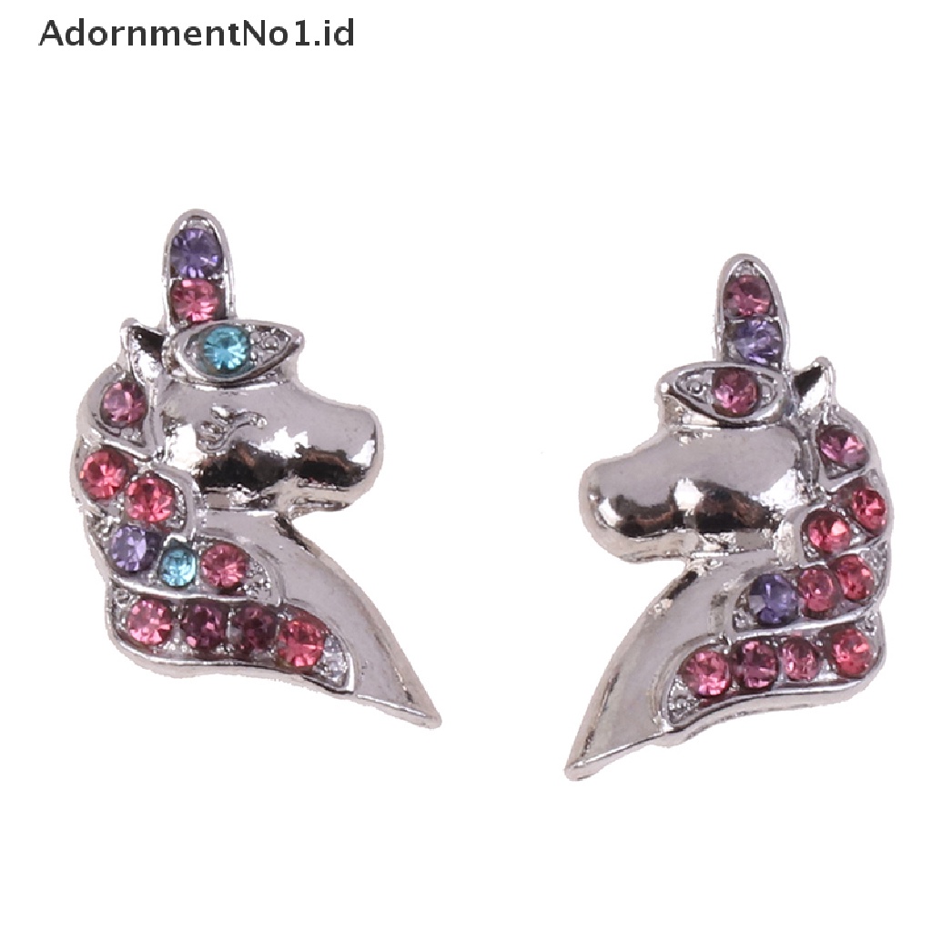 [AdornmentNo1] Gadis Anda Ajaib Lucu Beruntung Unicorn Kalung Stud Anting Birthstone Kuda Perhiasan Hadiah Untuk Anak Perempuan Gadis Sahabat Saudara [ID]