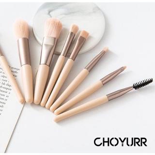 【COD】8 Pcs / Set Brush Makeup Bahan Nilon Untuk Eyeshadow/Blush On/ High Gloss/ Concealer/ Alis / Kuas bulu mata Untuk Makeup Pemula Korea Import-CH