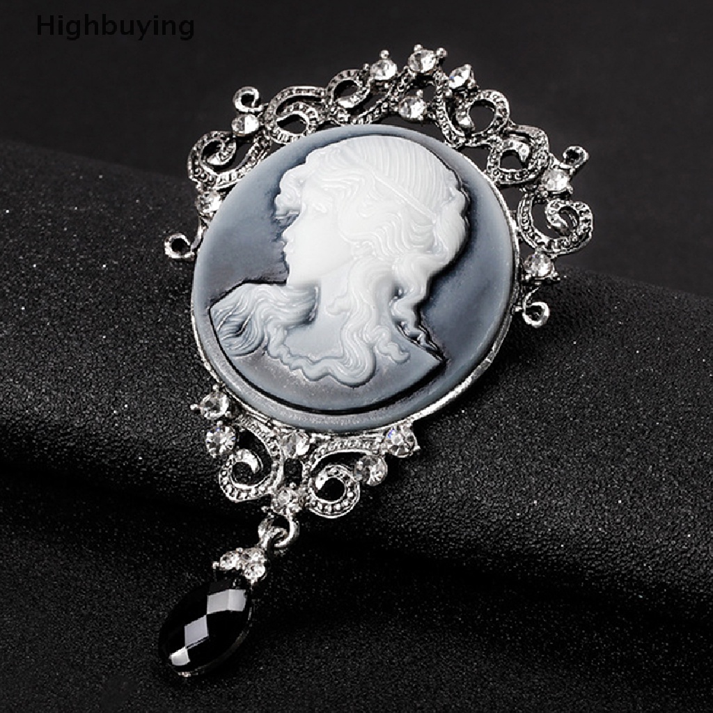 Hbid 1pcs New Cameo Victoria Gaya Kristal Pesta Pernikahan Wanita Liontin Bros Pin Glory